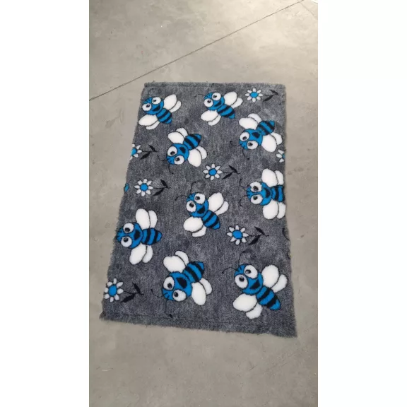 Vetbed 100x75cm szürke kék méhecskés