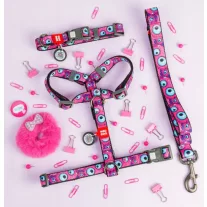 WAUDOG Monster Eyes pink Nylon nyakörv 28-40cm 20mm