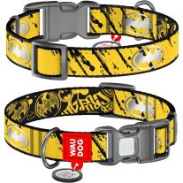WAUDOG sárga Batman Sketch Nylon nyakörv 33-49cm 25mm