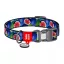 WAUDOG Füge mintás kék Nylon nyakörv 33-49cm 25mm