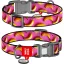 WAUDOG Banán mintás pink Nylon nyakörv 33-49cm 25mm