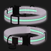   WauDog Nylon fényvisszaverő nyakörv 20 mm 28–40cm – kék