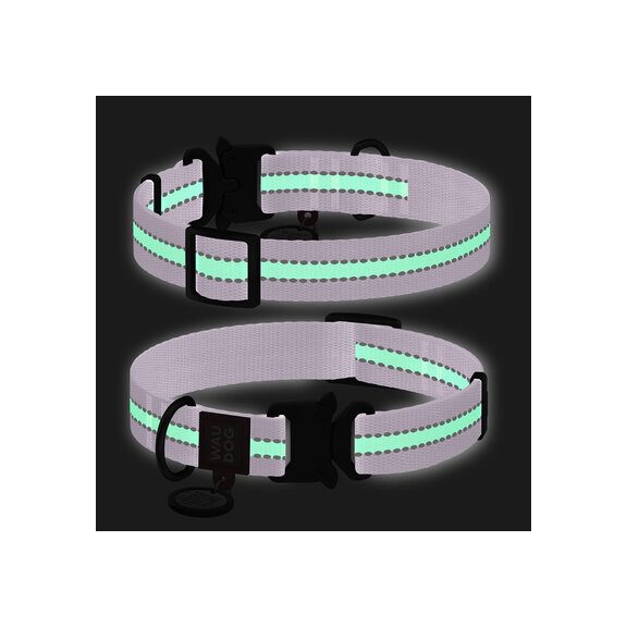 WauDog Nylon fényvisszaverő nyakörv 20 mm 28–40cm – kék