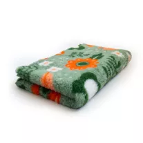   DryBed / VetBed csúszásmentes kutyafekhely 100x75cm zöld narancs virágos