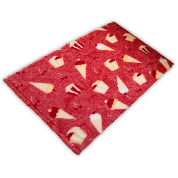 DryBed / VetBed csúszásmentes kutyafekhely 100x75cm piros fagyis