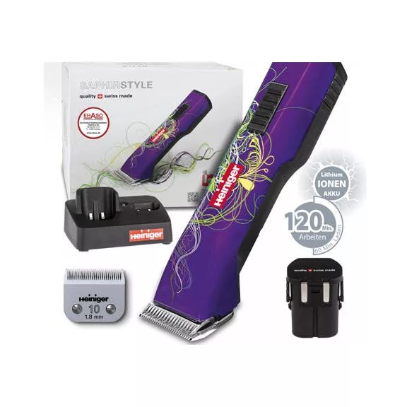 Heiniger Saphir Purple Nyírógép + 10#fej; 2db akksi