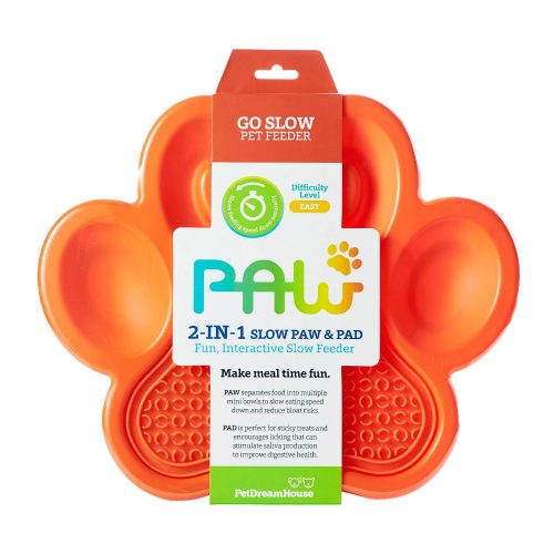PetDreamHouse Paw Slow Pad+Paw interaktív etető narancs