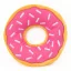 ZippyPaws Donutz - óriási epres fánk 27cm
