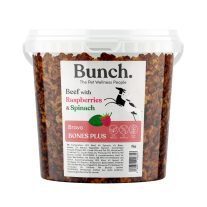   Bunch Bravo Bones Plus - tréningfalatok marhahús málnával, spenóttal 1kg