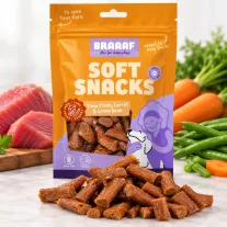 Braaaf tonhalas falatok sárgarépával és zöldbabbal 85 g