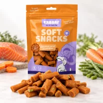   Braaaf puha lazacos falatok sárgarépával és zöldbabbal 85 g