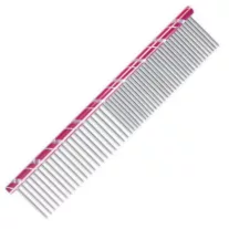 IdealDog fém fésű sűrű/ritka 50/50 19cm piros