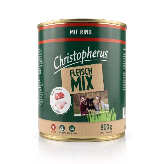 Christopherus Fleisch-MIX marhás-csirkés konzerv 800 g Christopherus Fleisch-MIX marhás-csirkés konzerv 800 g
