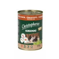   Christopherus MENÜ vaddisznó, édesburgonya, áfonya konzerv 800g