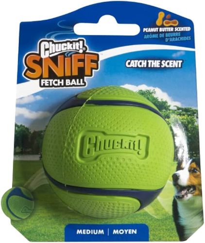 Chuckit! Sniff Fetch Ball mogyoróvaj illatú labda 6cm - zöld