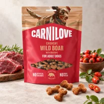   Carnilove Crunchy Vaddisznós Jutalomfalat Csipkebogyóval 200 g