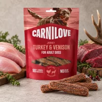 Carnilove Jerky Pulykás-Szarvasos Jutalomfalat 100 g