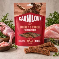 Carnilove Jerky Pulykás-Nyulas Jutalomfalat 100 g