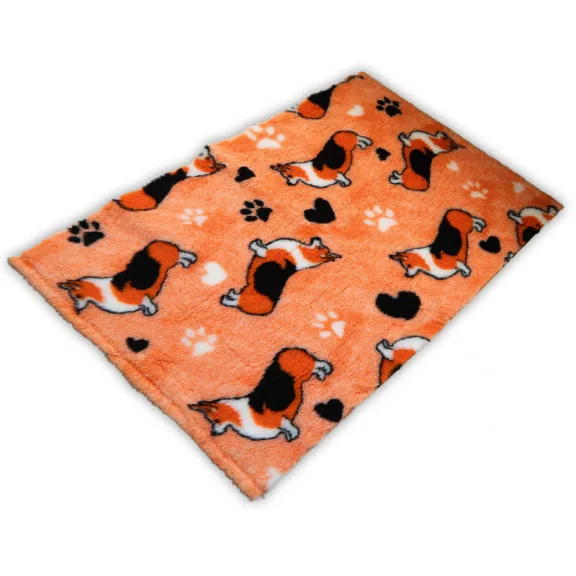 DryBed / VetBed csúszásmentes kutyafekhely 100x75cm narancssárga corgis