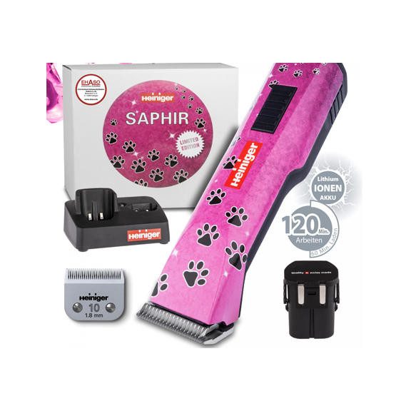 Heiniger Saphir Pink Nyírógép + 10#fej; 2db akksi