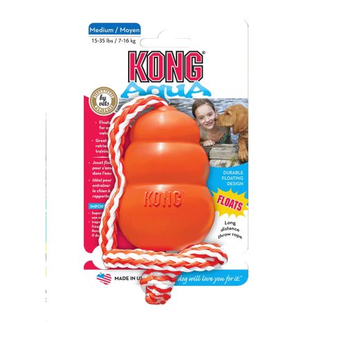 KONG Aqua 9cm - vizen úszó harang kötéllel