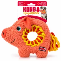   KONG Ringaroos Pig kötélgyűrűs sípoló plüss malac 34 cm