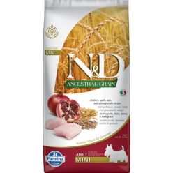 N&D Dog Ancestral csirke, tönköly, zab adult mini 800g