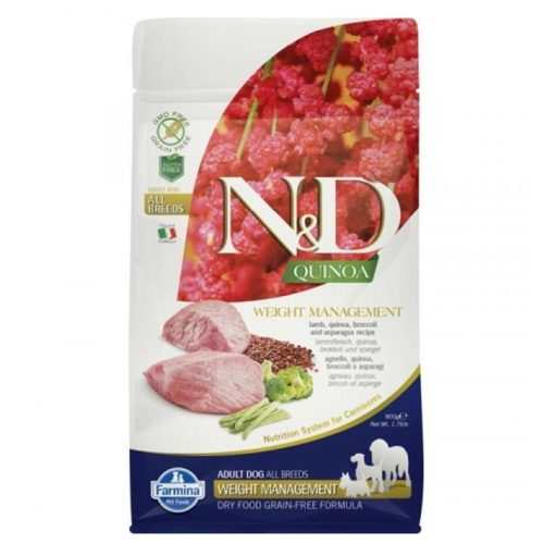 N&D Dog Grain Free Quinoa Weight Management Lamb - súlykontroll 800g
