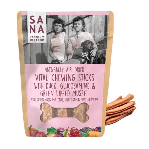 SANADOG Vital Snack fogtisztítós stick - kacsával, glükozaminnal és zöldkagylóval 150g