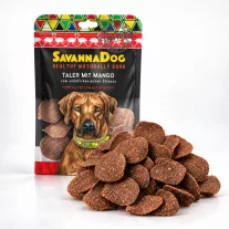 SavannaDog dél-afrikai strucchús tallérok mangóval 60 g