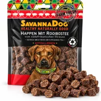   SavannaDog dél-afrikai strucc hús falatok rooibos teával 100 g