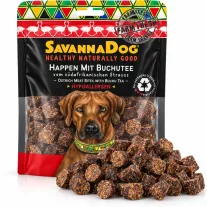 SavannaDog dél-afrikai strucc hús falatok buchuval 100 g