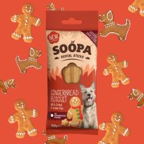   Soopa Gingerbread Biscuit Dental Sticks - mézeskalácsos fogtisztító rúd 100g