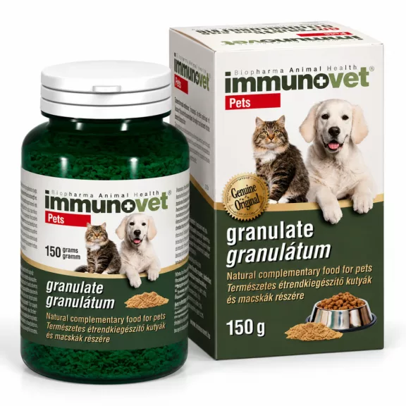 Immunovet Pets immunrendszert támogató granulátum kutyáknak és macskáknak 150 g Immunovet Pets immunrendszert támogató granulátum kutyáknak és macskáknak 150 g