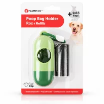   Flamingo Barrel hengeres kutyaürülékzacskó-tartó 2 × 20 db zacskóval – vegyes színekben