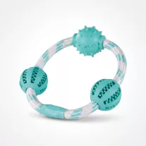   Trixie Denta Fun mentaízű gumilabdás kötélkarika 20 cm / 5 cm