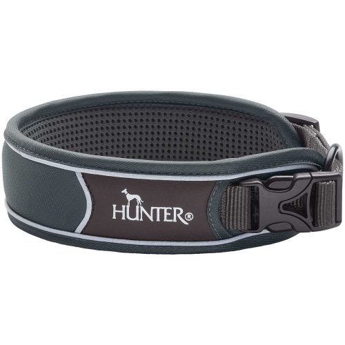 Hunter Divo széles nylon nyakörv szürke 45-55cm/4,5cm