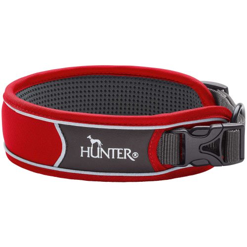Hunter Divo széles nylon nyakörv piros 45-55cm/4,5cm