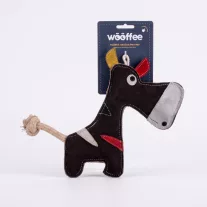   Wooffee bivalybőr szamár jutakötéllel és kókuszrost töltettel természetes kutyajáték 23 cm
