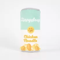   ZippyPaws Squeakie Can csirkés tésztaleveses doboz plüss kutyajáték 14 cm