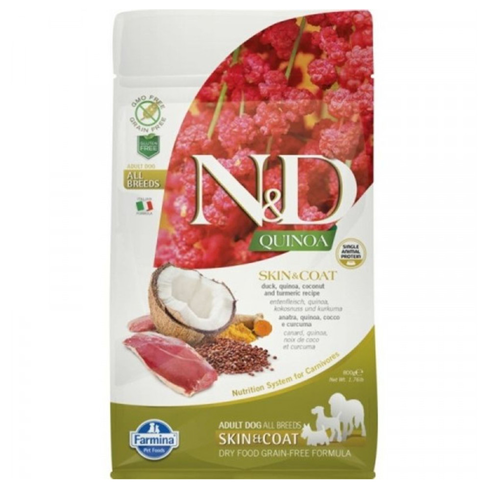 N&D Dog Quinoa Skin&coat kacsa&kókusz adult all breed 800g
